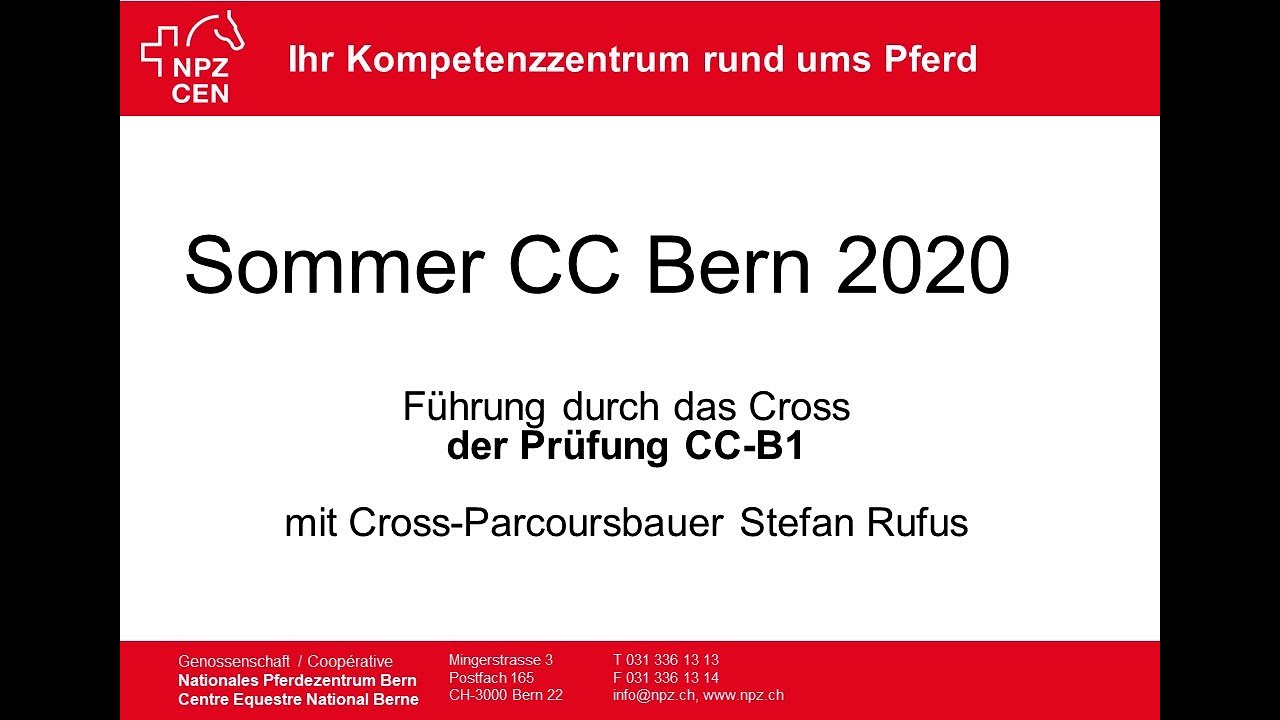 Sommer CC Bern - Crossbesichtigung B1 Parcours mit Stefan Rufus