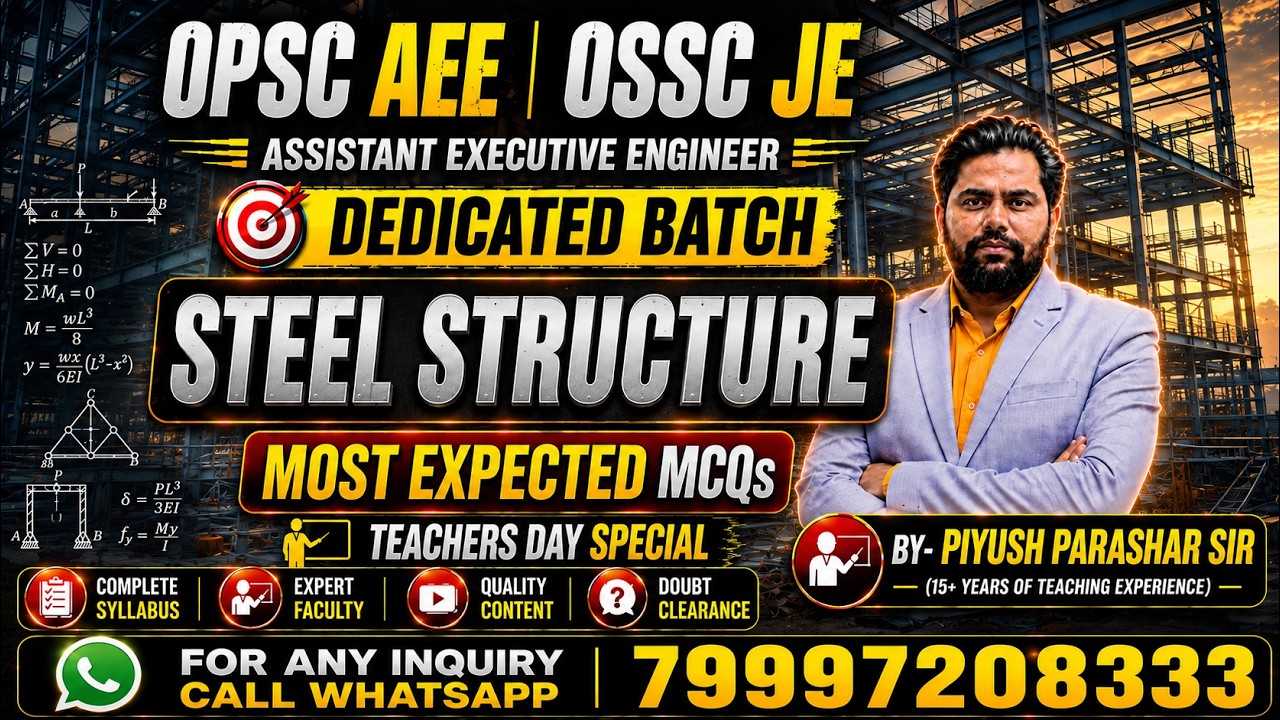 OPSC AEE 2026 | OSSC JE  | MCQS MARATHON SESSION Assistant Executive Engineer Civil |