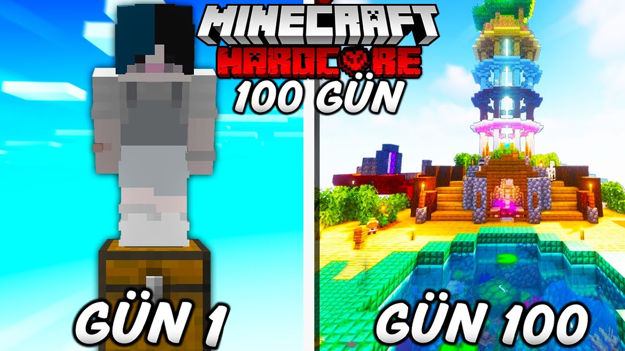 Minecraft Hardcore'da TEK SANDIKLA 100 Gün Hayatta Kaldım