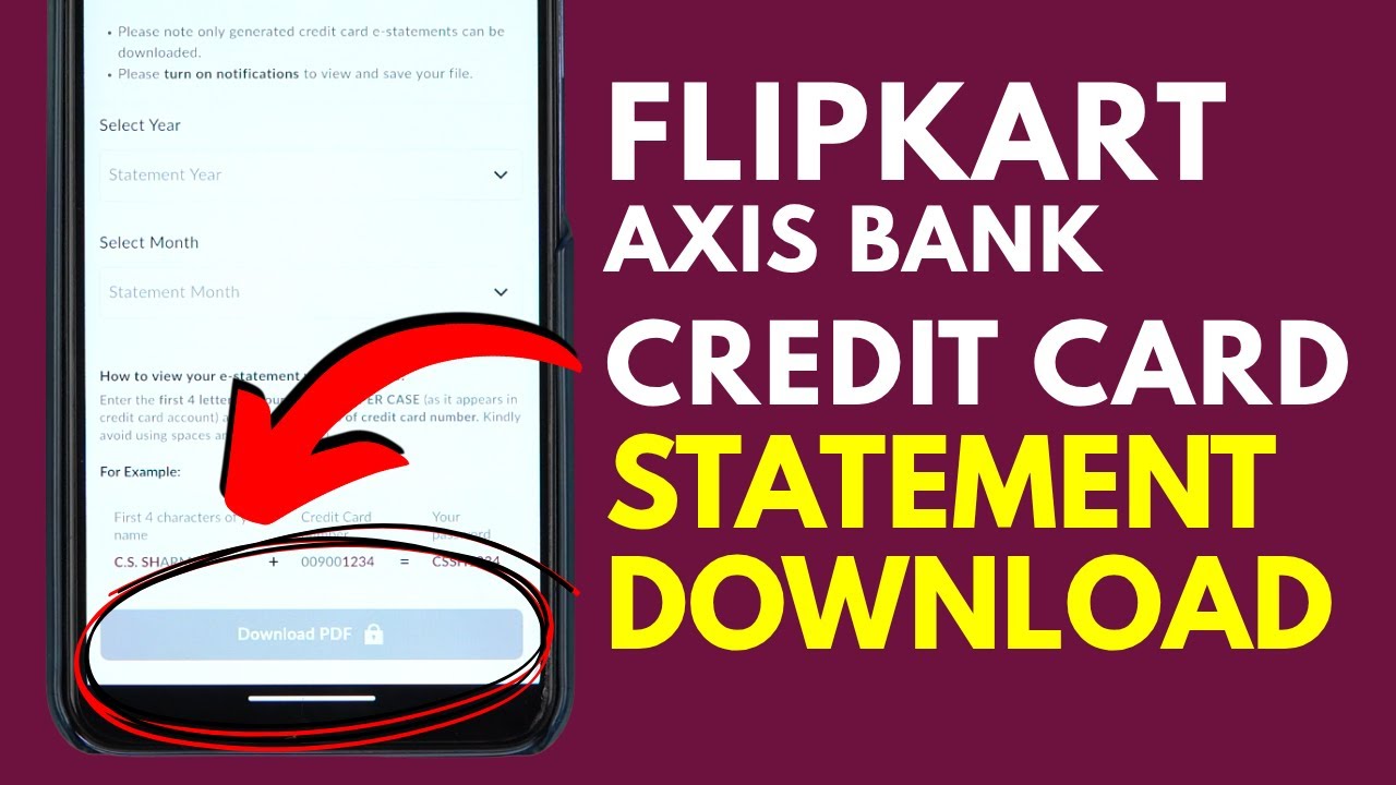 Flipkart Axis Bank Credit Card Statement Download With Password Through Mobile App
