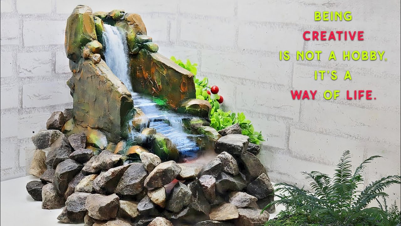 Awesome Beautiful Making Indoor Tabletop Waterfall Fountain | Best Handmade Indoor Water Fountains