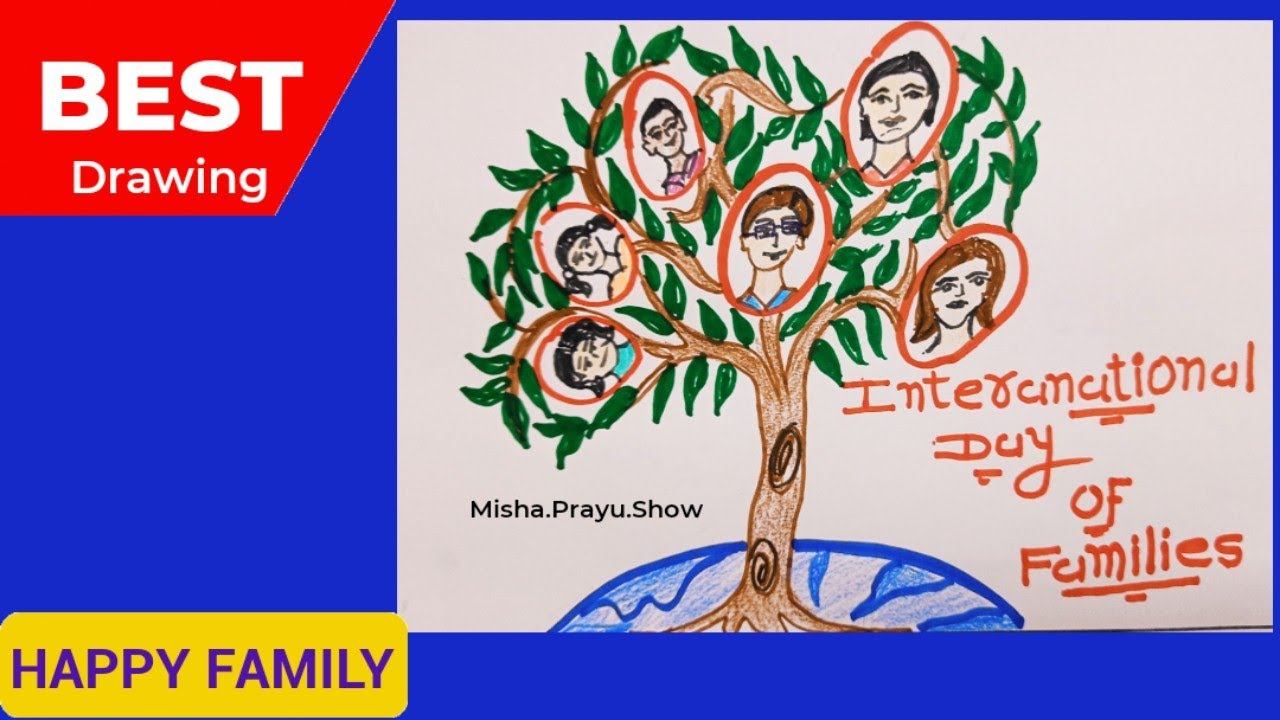 International Day of Families 2021 | How to draw family members | Happy Family Drawing Easy