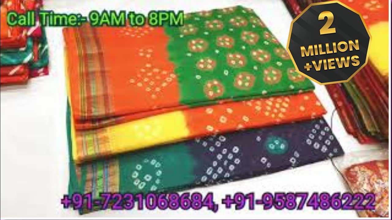 🔥Latest Rajasthani Pure Cotton Bandhani Sarees for Summer 2024 #kotasarees #bandhanisaree