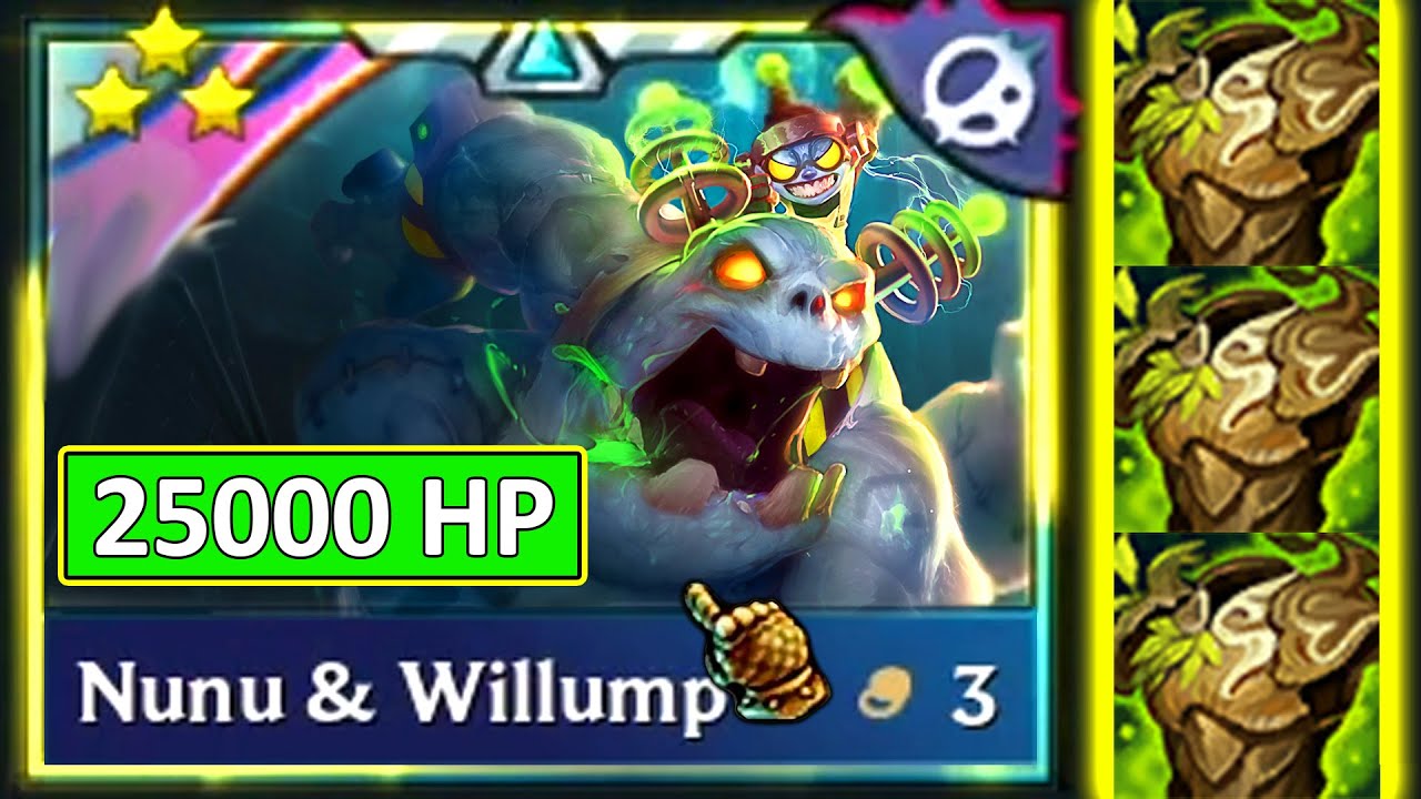 Hunger For Power Nunu! 25000 HP! ⭐⭐⭐ ft. 6 Bruiser x3 Warmogs
