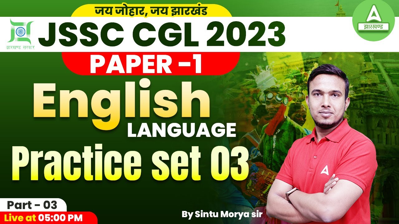 Jharkhand CGL English Classes | Paper 1 | Practice Set | JSSC CGL 2023 English | by Shintu Sir #3