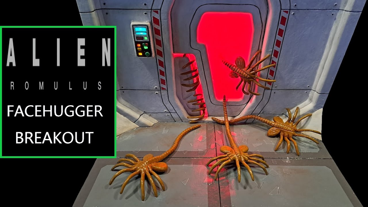 Alien Romulus Movie /Facehugger Breakout Diorama/ Polymer Clay Sculpture