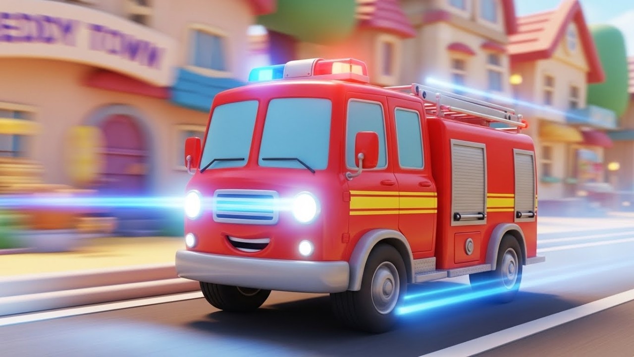 Весёлая пожарная машина спасает городок Т ✨🚒 спасателей | Мультфильм для детей и весёлые приключения