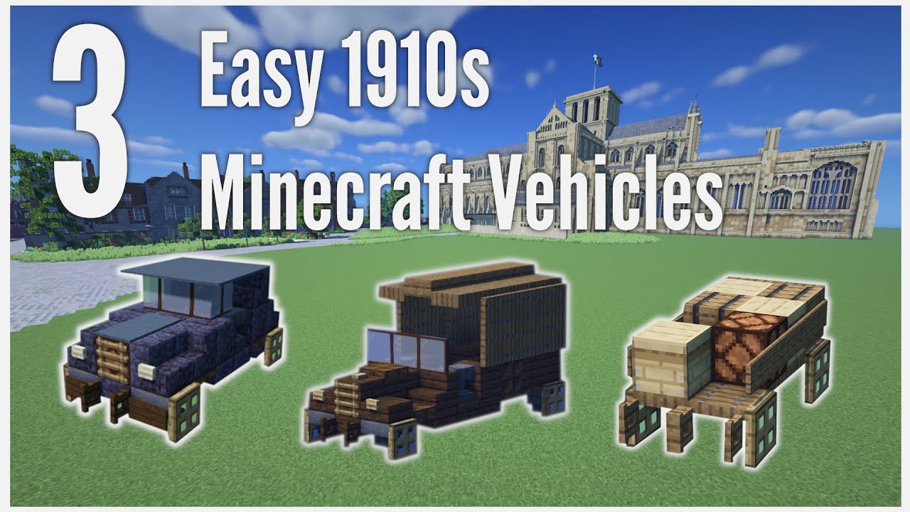 3 easy vehicles you can add into your minecraft 1910s Town - Victorian cars etc