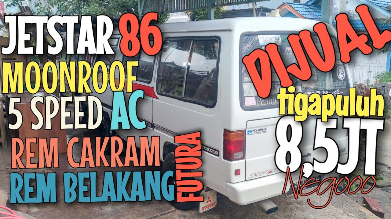 TERJUAL!! MITSUBISHI JETSTAR 1986 PERMORIN AC MOONROOF REM DEPAN CAKRAM BELAKANG FUTURA 5 SPEED MAJU