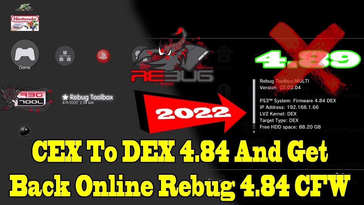 How To Switch From CEX To DEX 4.84 And Go Back Online Rebug 4.84 CFW 2022