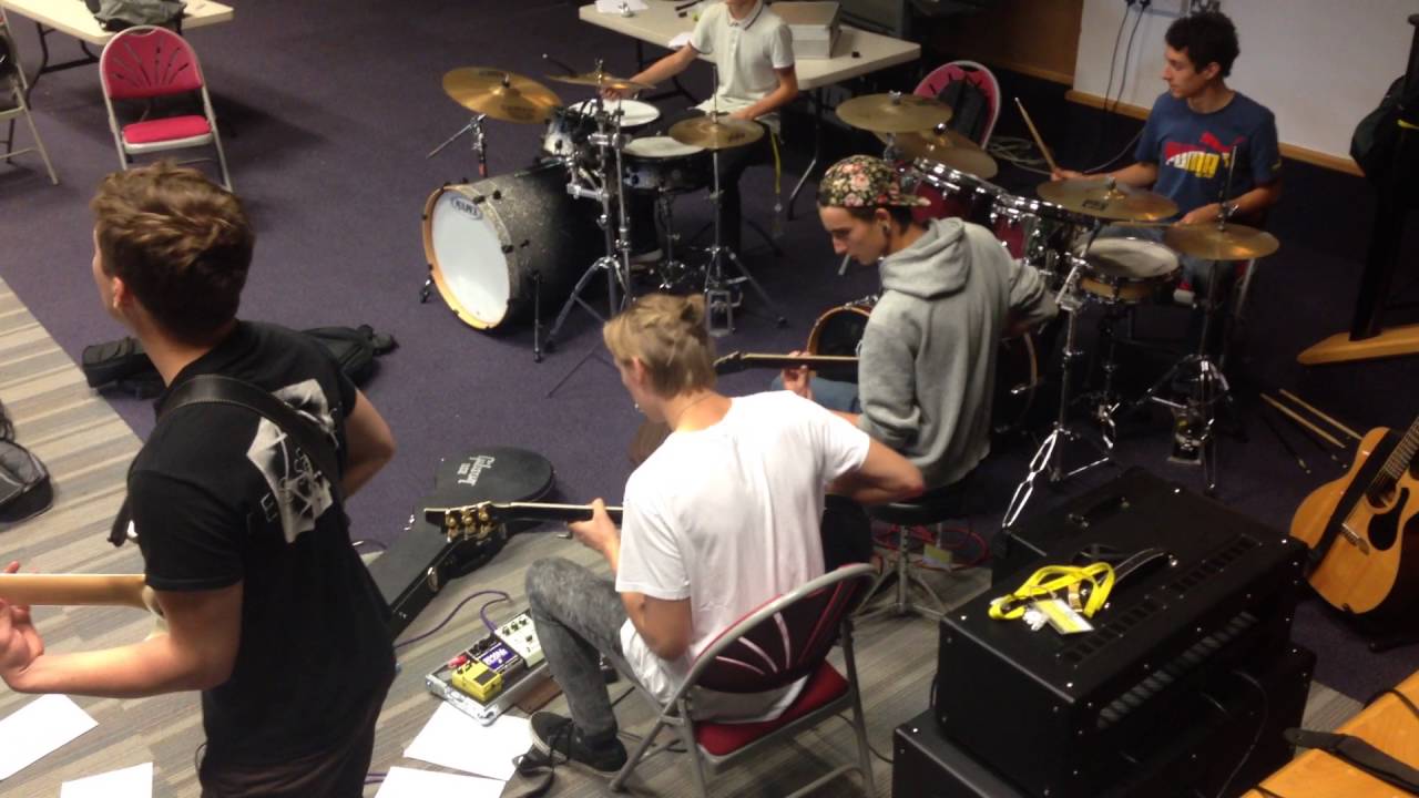 Peter Gill's Cheltenham Rock School 2014 rehearsing Come Together