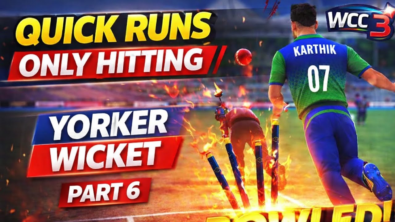 Quick Runs & Yorker Magic 🔥 WCC3 Part 6 | Crazy Wicket 😱 #wcc3 #shorts #ytshorts #gaming 