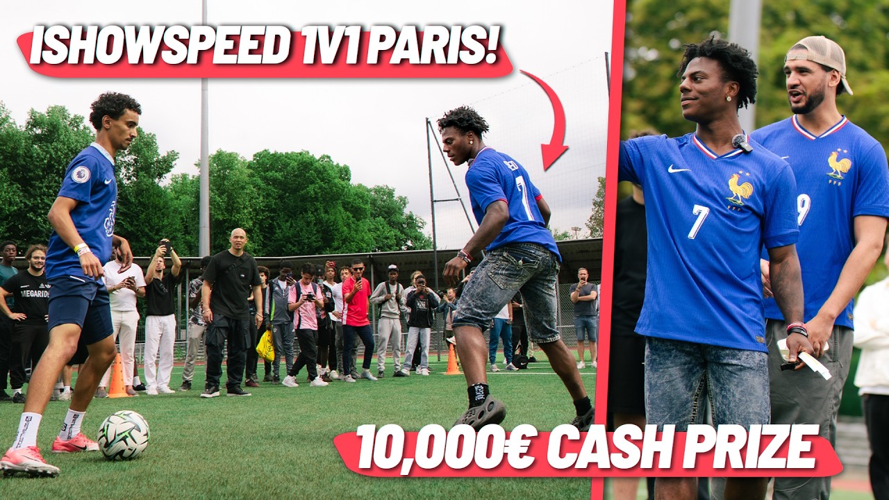 IShowSpeed in Paris 1v1 for &euro;10,000!! It got HEATED!! 🇫🇷🔥 ft Amine 👀
