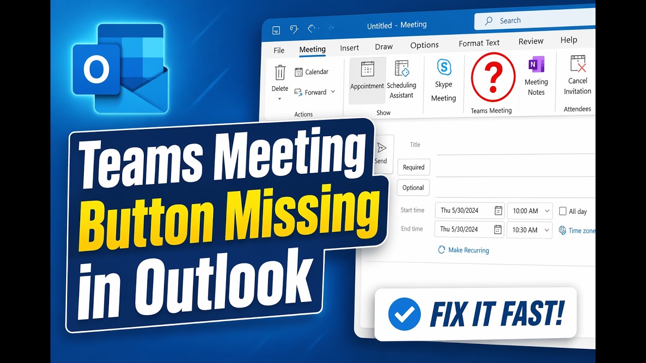 How to add microsoft teams icon in outlook || Teams Meeting Button Missing in Outlook