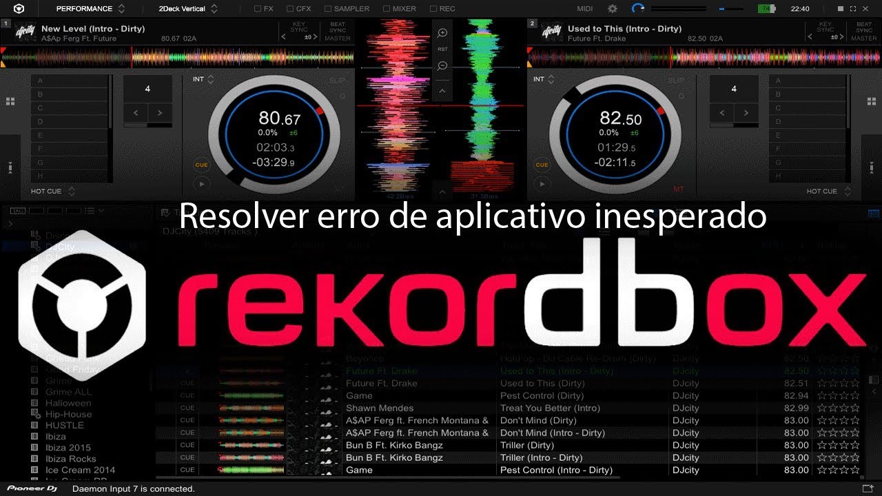 Rekordbox DJ - Resolver erro de aplicativo inesperado (Travando)