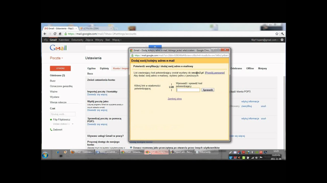 Obsługa poczty GMail. Integracja z zewnętrznymi kontami e-mail