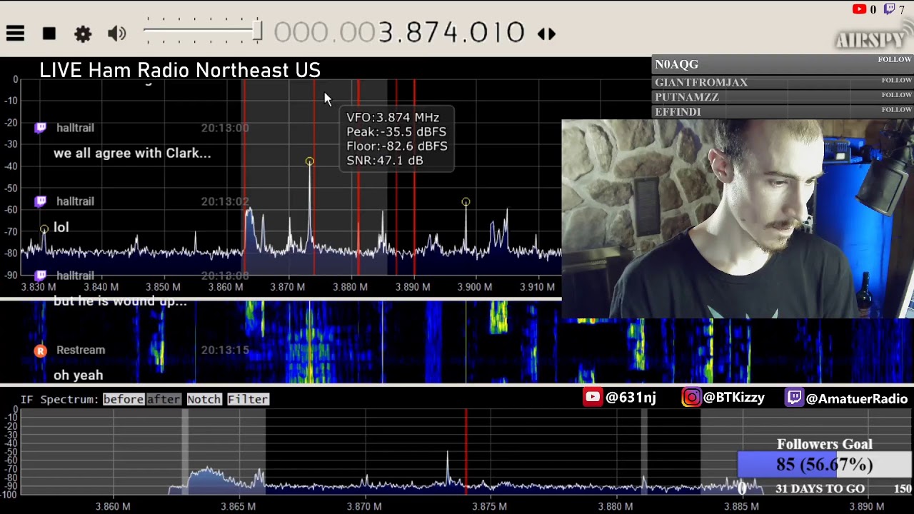 631nj Live Stream - 3874 kHz AM Amateur Radio