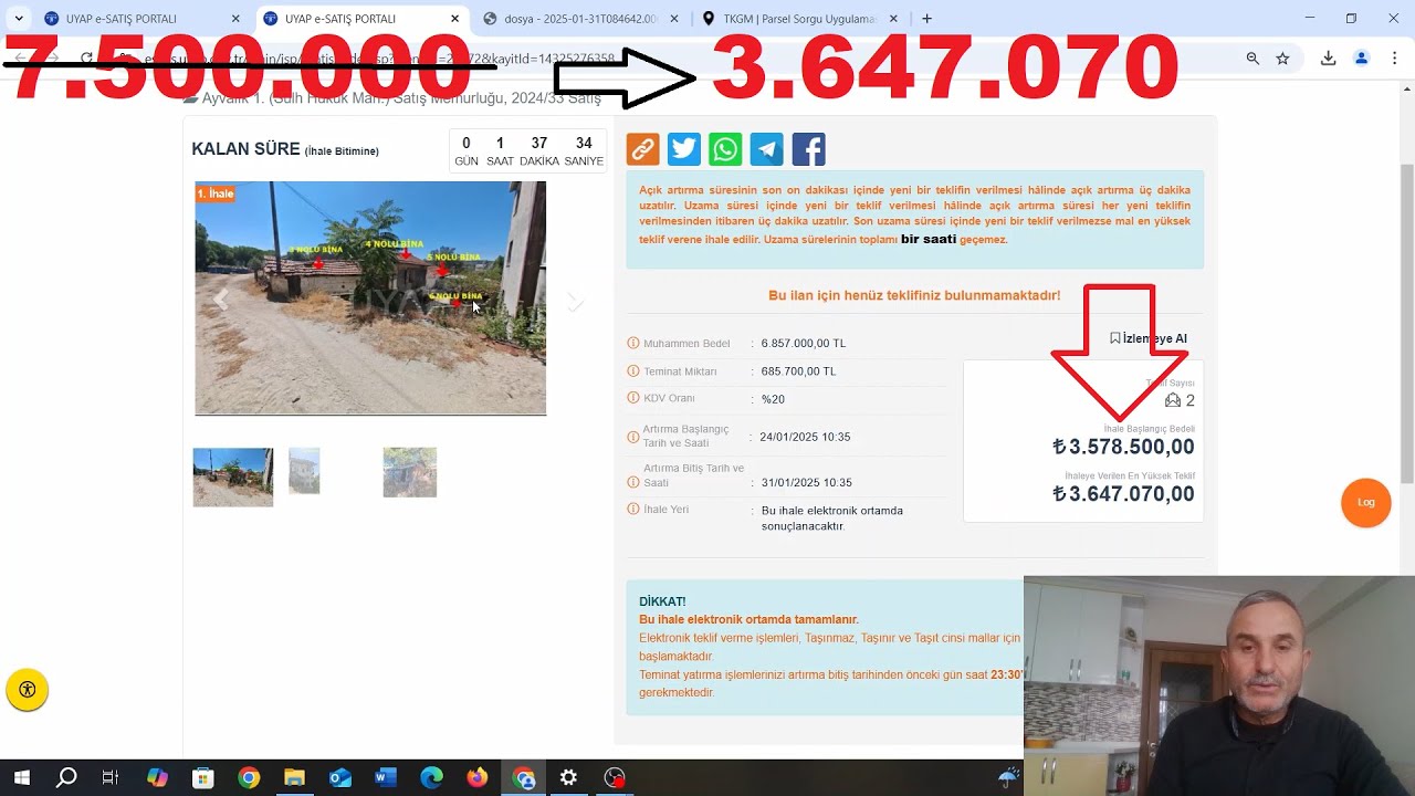 🔥 Ayvalık’ta 7.500.000 TL’lik Yer Sadece 3.647.070 TL’ye Gitti! Kaçırılmayacak Fırsat! 🏡