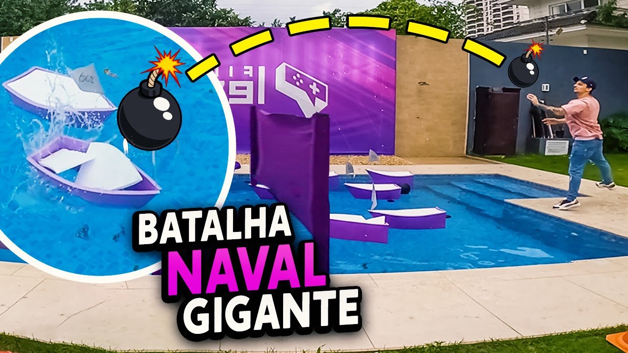 BATALHA NAVAL GIGANTE!! DESAFIO com BARCOS de VERDADE na PISCINA!