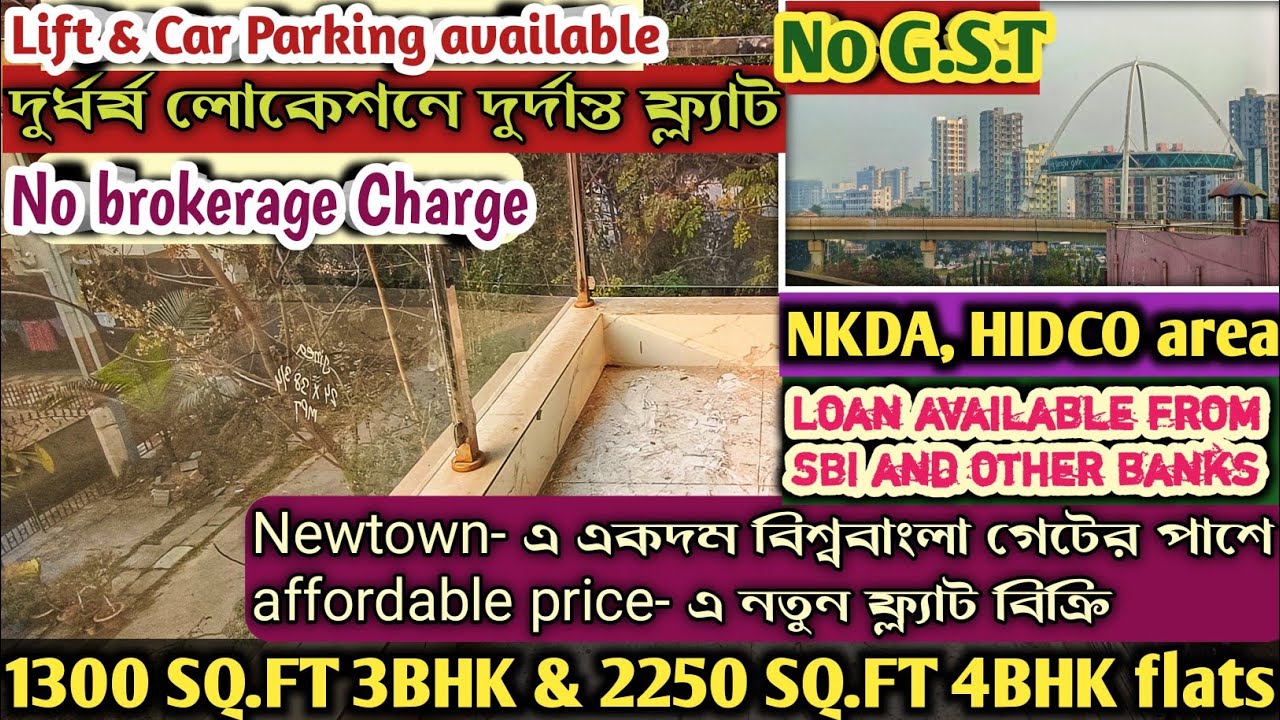 P-24, Ready to move 3BHK & 4BHK Flat are available just beside Pride Hotel in Newtown action area-1.