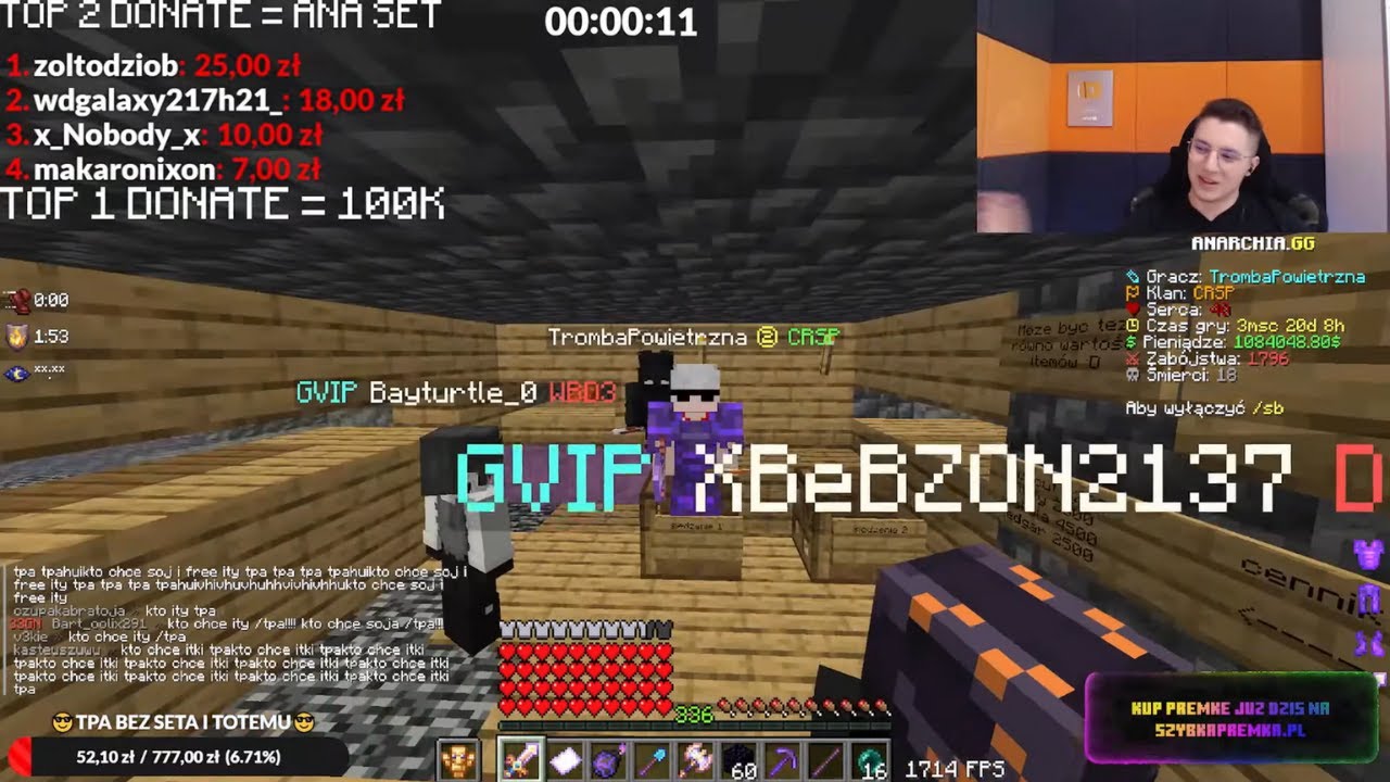 @TrombaPowietrzna Wizyta u fryzjera na live | Anarchia.gg