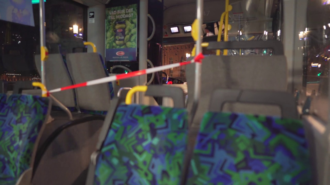 Sweden, Stockholm, bus 3 night ride from SKANSTULL to FLEMINGGATAN
