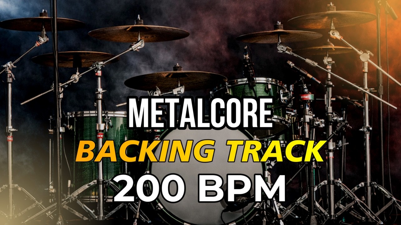 Metalcore Drum Backing Track 200 BPM | Aggressive Modern Metal Jam