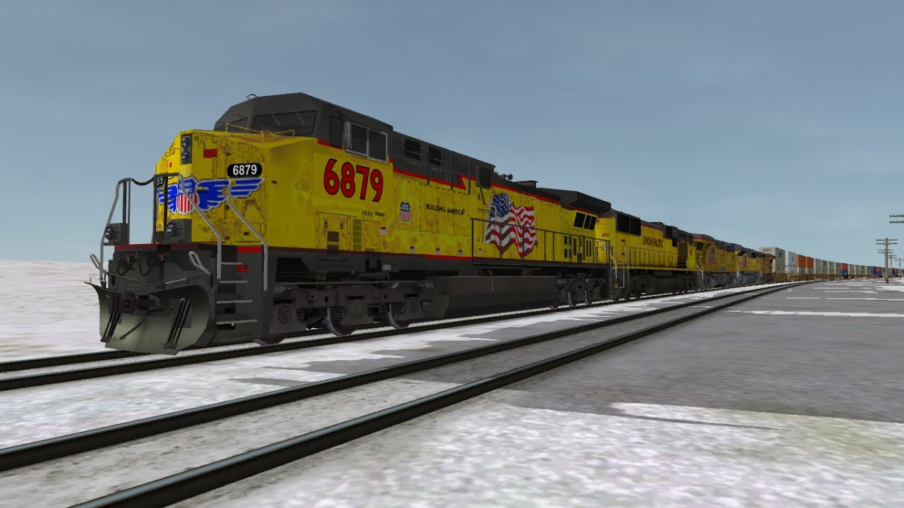 ORTS: High Speed UP C44AC #6879 Repainted EB ZBRG2B-01 At Blairstown, IA