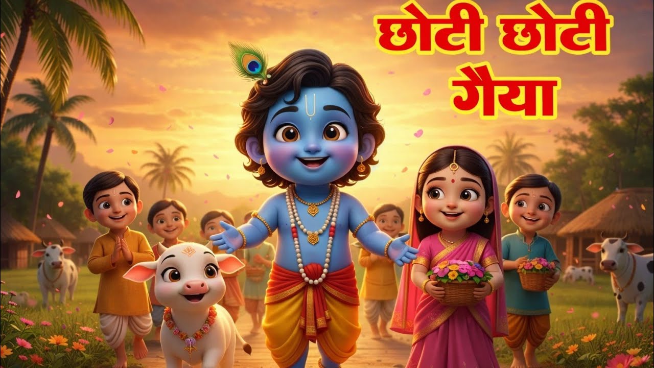 छोटी छोटी गया | Popular Hindi Rhyme for Kids 🐮 | Kids Cartoon Song