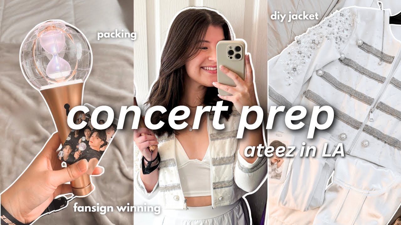 CONCERT PREP VLOG | ateez towards the light in LA *diy jacket, hello82 winner reaction, packing*