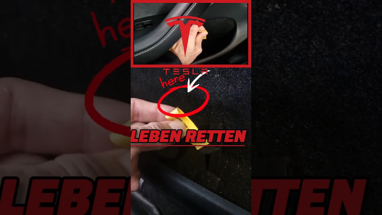 Tesla Notfall T&uuml;r&ouml;ffner manuell #modely #Unfall #Notfall #elektroauto