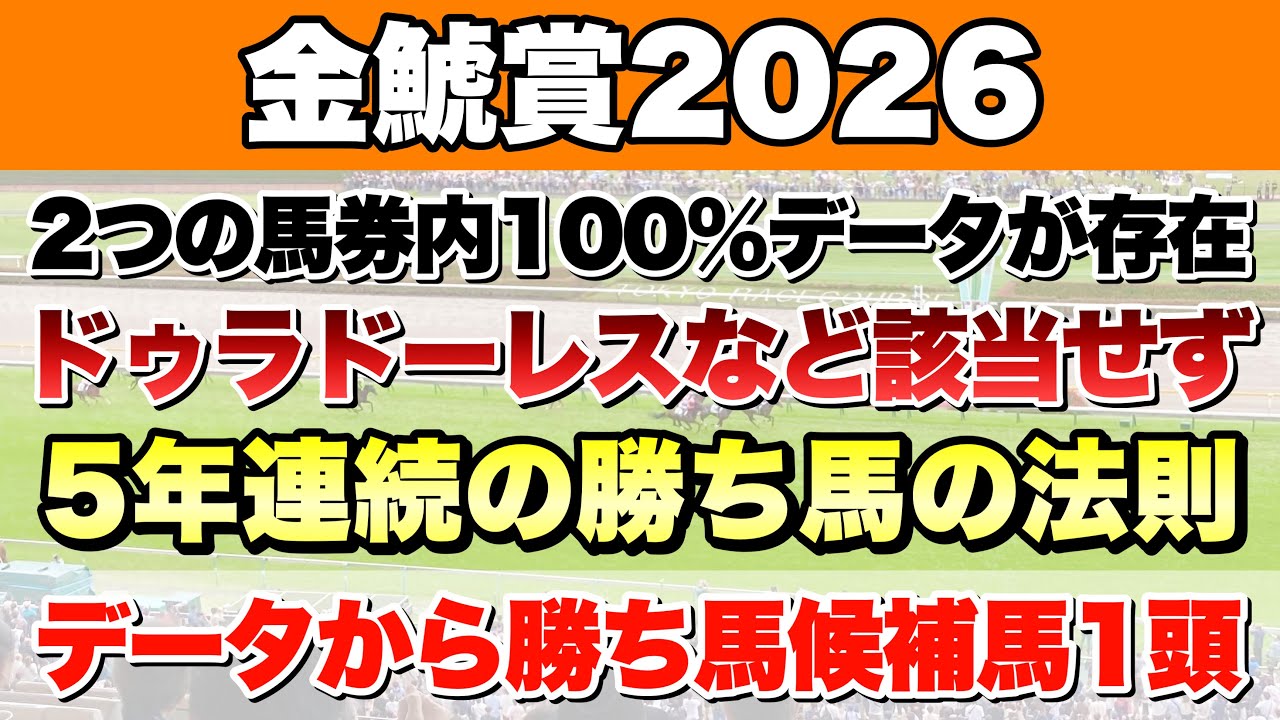 【金鯱賞2026】データから導き出される好走馬!!5年続く法則とは!?【データ予想】