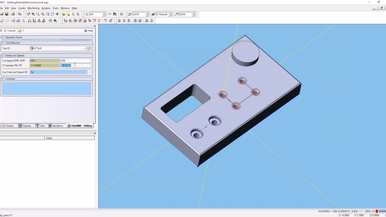 Create a Peck Drilling Operation In Esprit