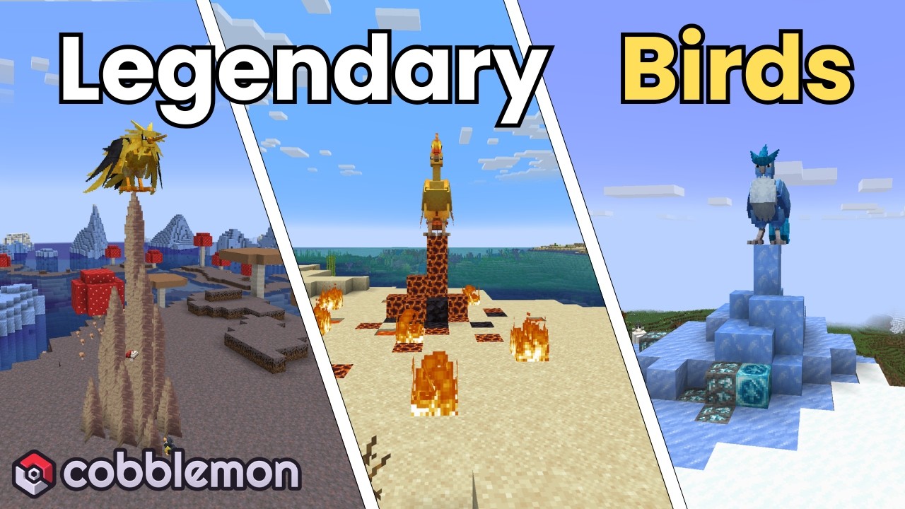 I Found All 3 Legendary Birds in Minecraft Cobblemon!