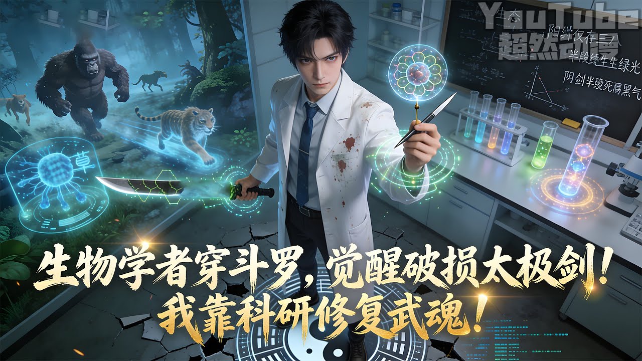 生物学博士尘锋穿斗罗，觉醒破损武魂【太极八卦剑】，八卦仅存其三！为研究魂兽魂师奥秘，他踏上用科学修复武魂、探索生命本质之路。#生物学者 #太极剑 #科研修复武魂 #斗罗 #穿越 #動漫 #超燃