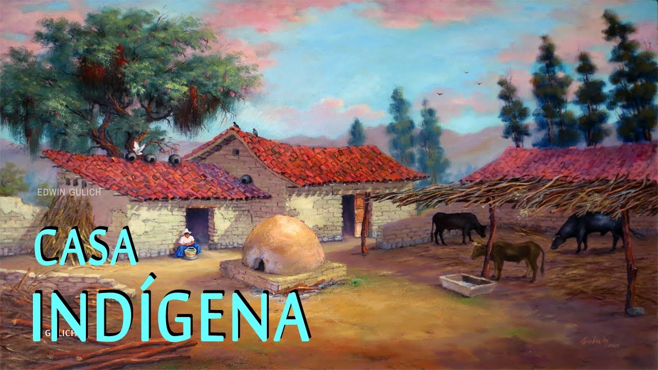 Como Pintar Casa Típica de Campo con Animales y Arboles / OilPaintings