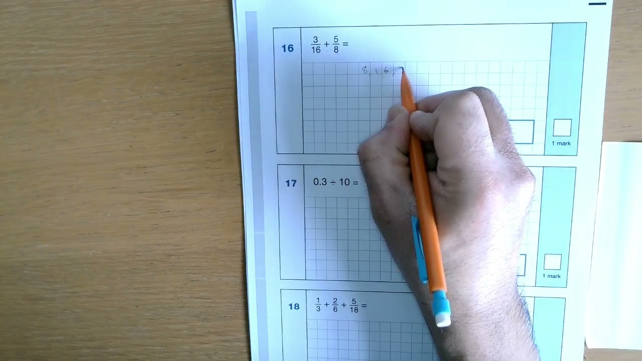 2023 Key Stage 2 Mathematics Paper 1 Questions 14 to 16