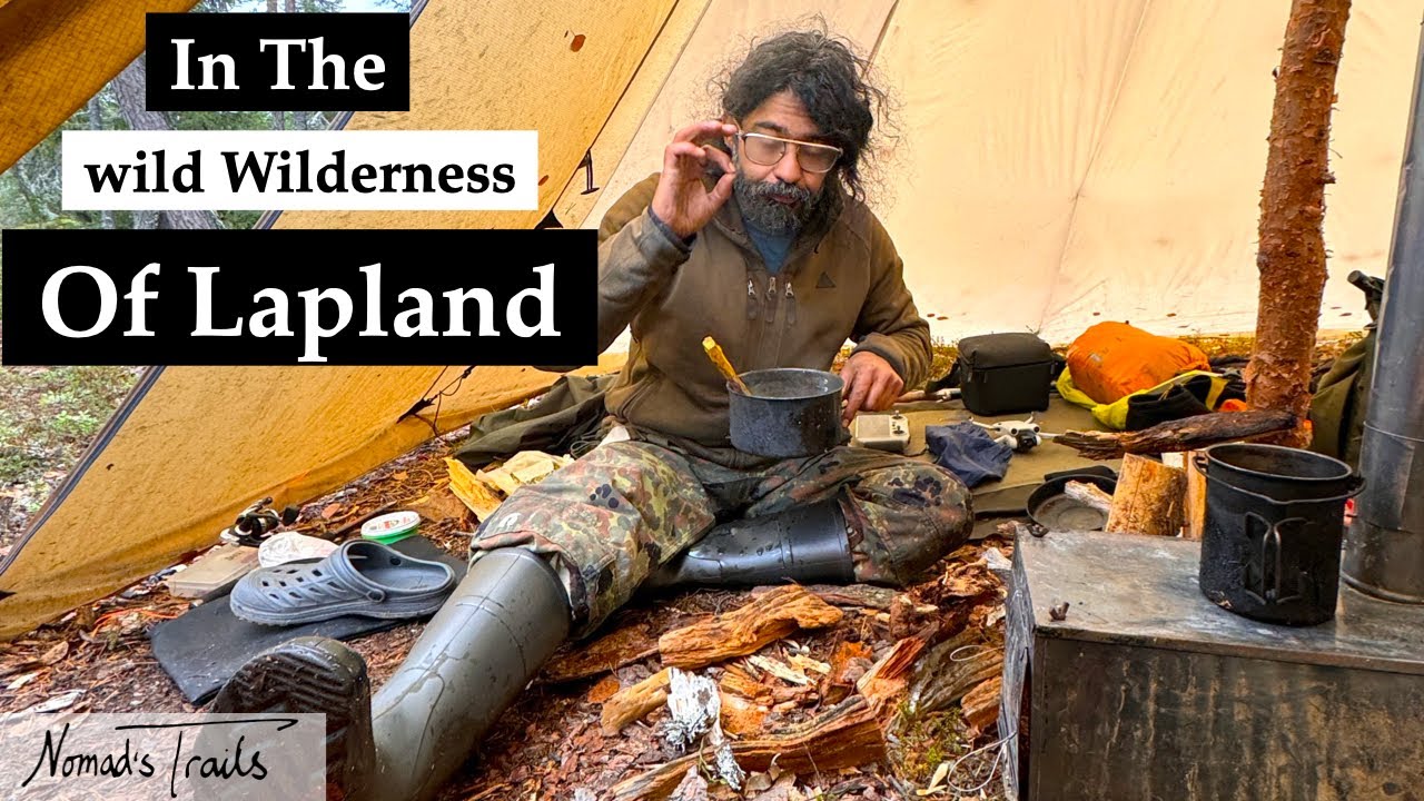 8 days Bikepacking, Fishing, Sleeping in Hot tent, Forging food in Arctic/ Lapland/ Finland- EPS 1