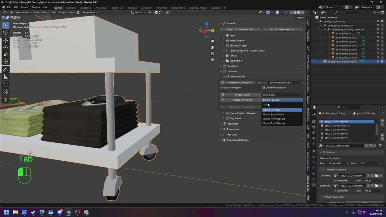 GTA V/Fivem Basic prop tutorial for simple collisions (Blender/Sollumz).