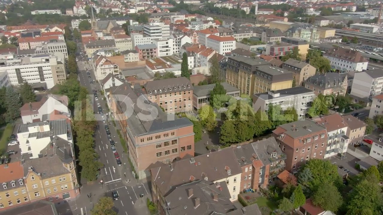 Marienschule Fulda & Umgebung - Stockfootage Luftaufnahmen Aerial 4K