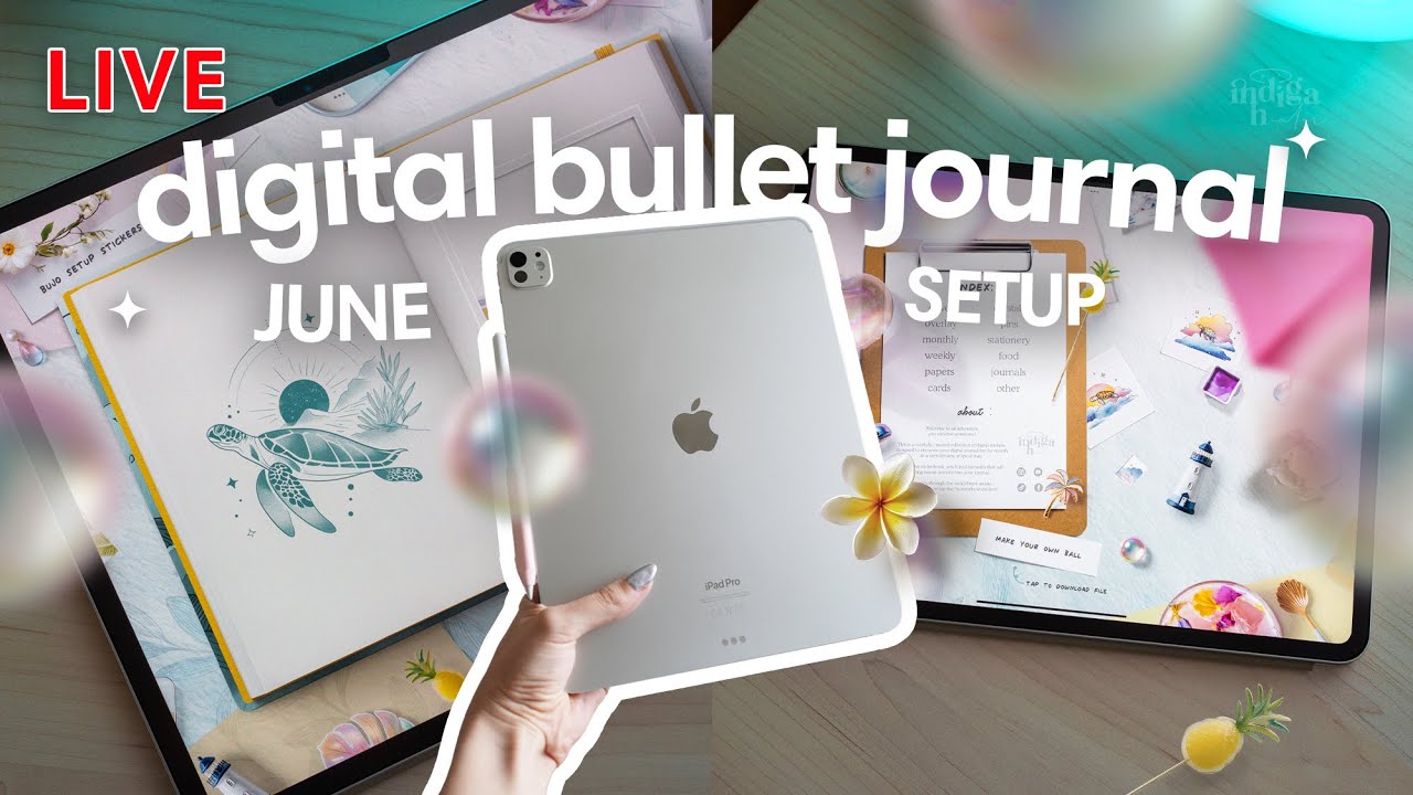 June Digital Bullet Journal Setup on my iPad 🌊✨