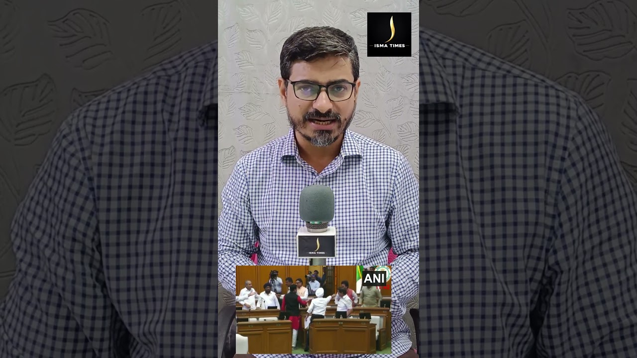 Vidhansabha Me BJP MLA Ravinder Singh Negi Aur AAP MLA Ke Beech Ladai! 😱 Video Viral #shorts