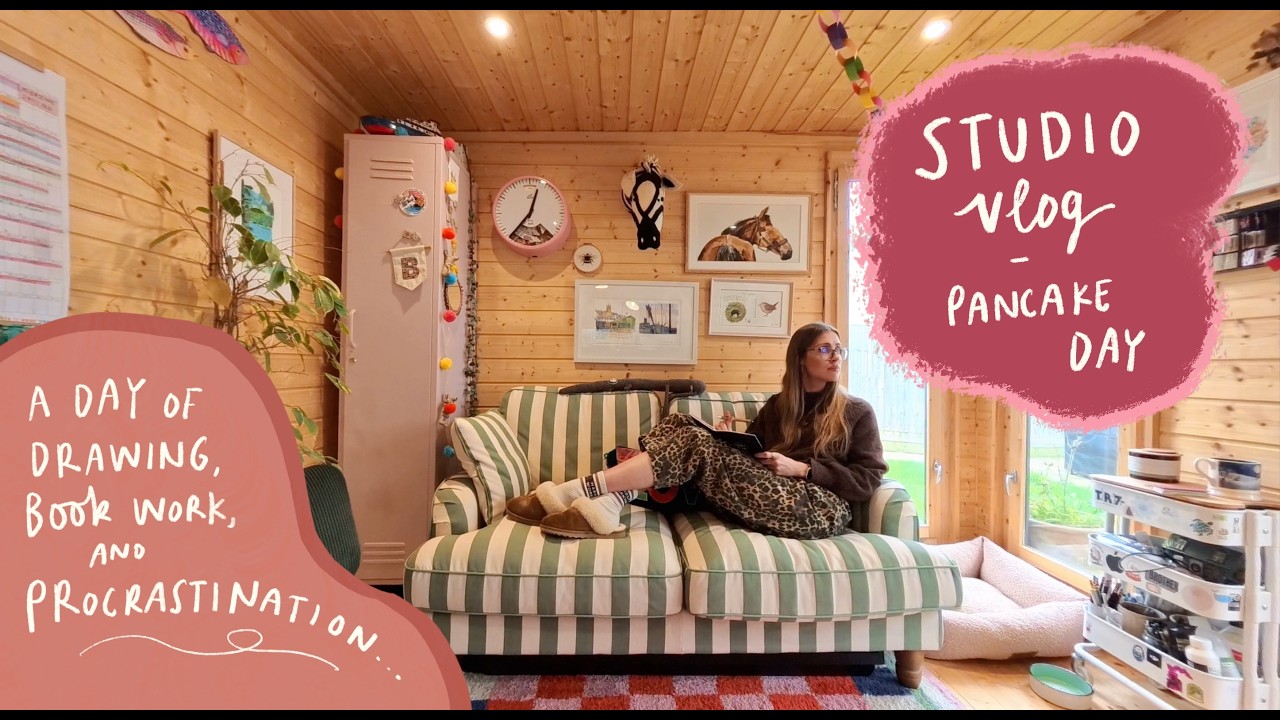 Studio Vlog | Pancake Day in the Studio, Drawing Orangutans, Wolves & Book Work