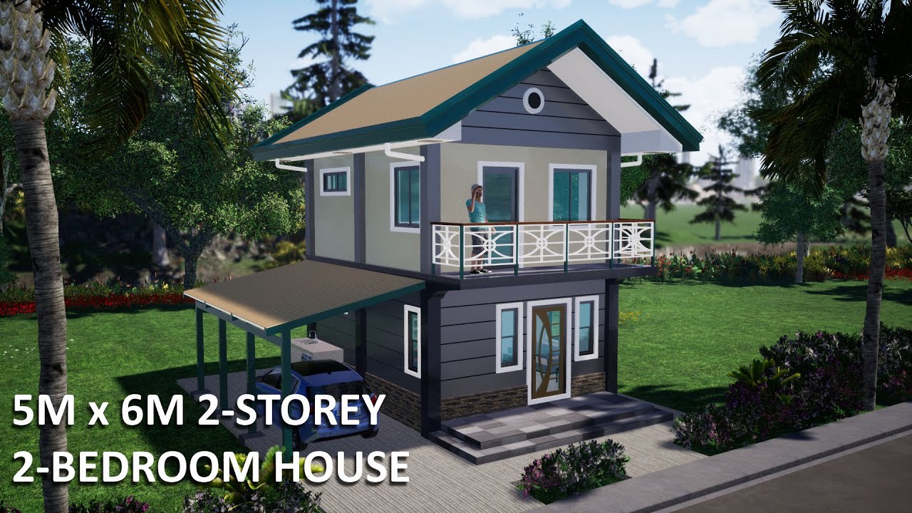 TINY HOUSE DESIGN | 5M X 6M 2-STOREY 2-BEDROOM
