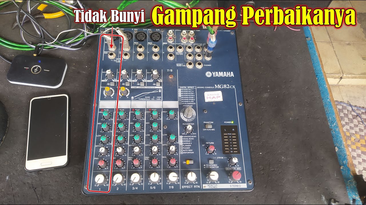 Mixer Yamaha MG82CX Rusak 1 Channel Tidak Bunyi