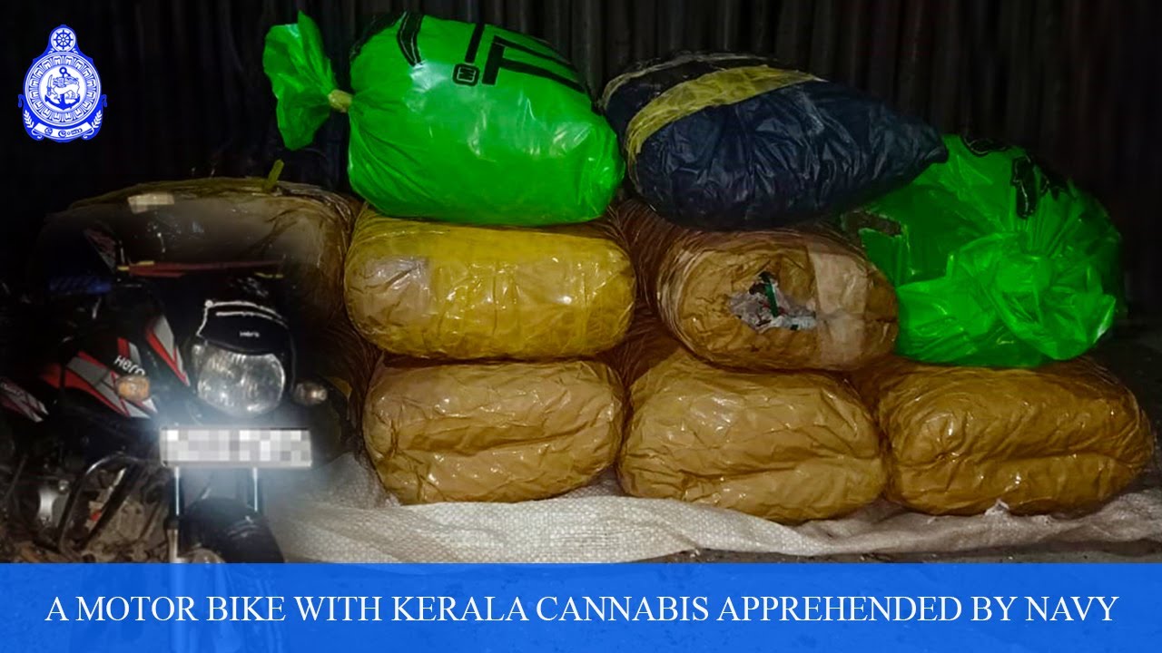 A motor bike with Kerala cannabis apprehended by Navy