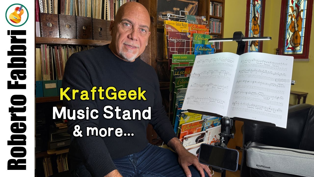 KraftGeek Music Stand - Leggio con accessori