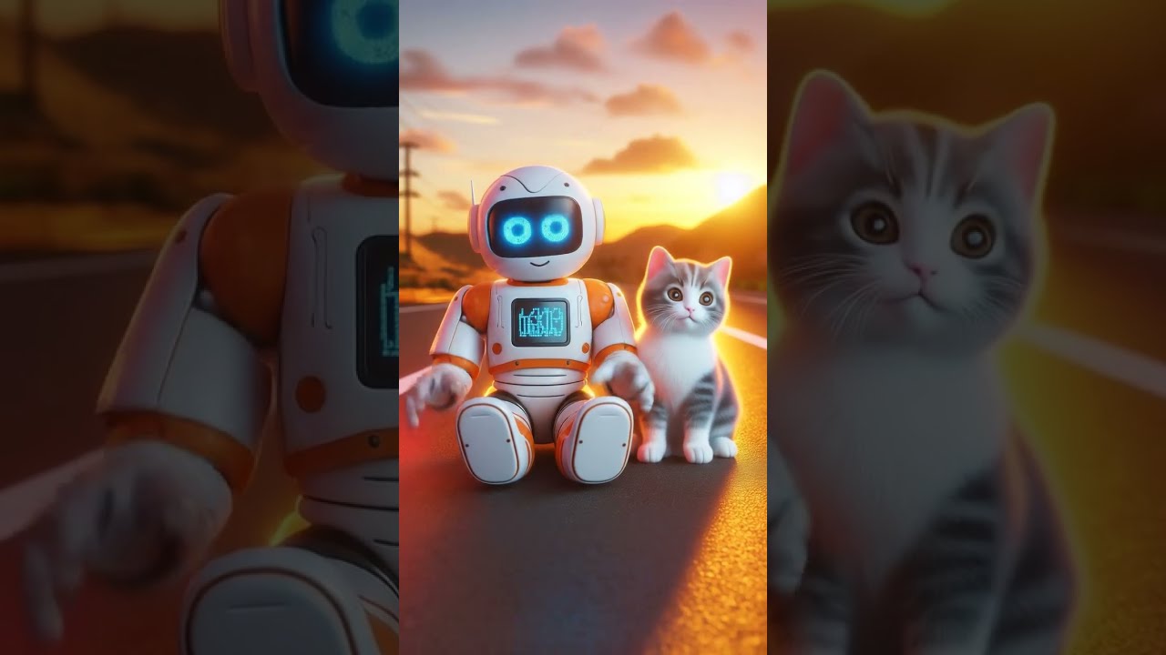 Robot aur billi ke bachche ki dosti! 🤖😻 Sabse pyara robot aur billi! ❤️Masoom robot aur uska dost!