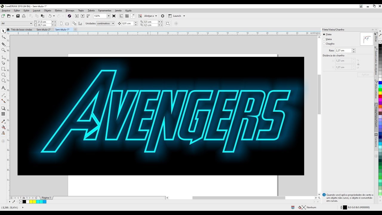 Como Fazer Efeito Neon Corel Draw Tutorial