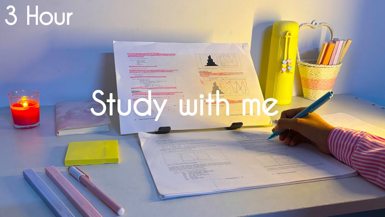 Study With Me 3 Hours |  50 Min Study + 10 Min Break 📚|background music | Pomodoro #studytime 